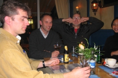 Carel, Arvid, "gekke bek" Huub, Sandra